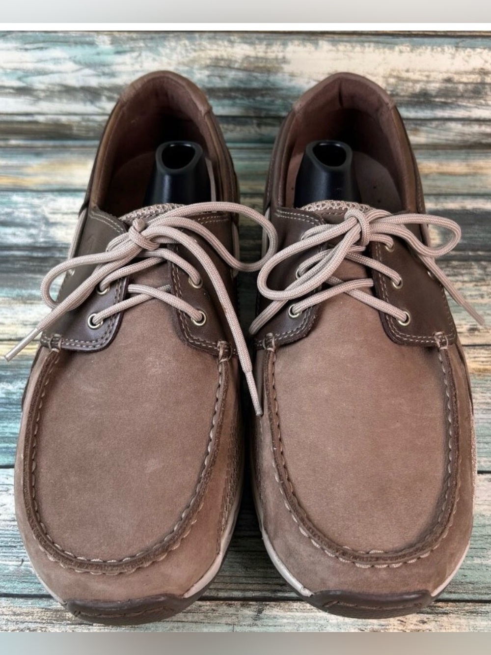 Dunham Boat Shoes 9XXW Lace Up Casual Comfort Preppy Loafers Brown Leather